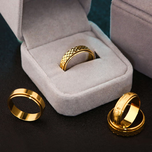 925 Silver Ring With Gold Circular Texture And Zircon Inlay Narrow Face Elegant Jewelry Statement Ring For Her