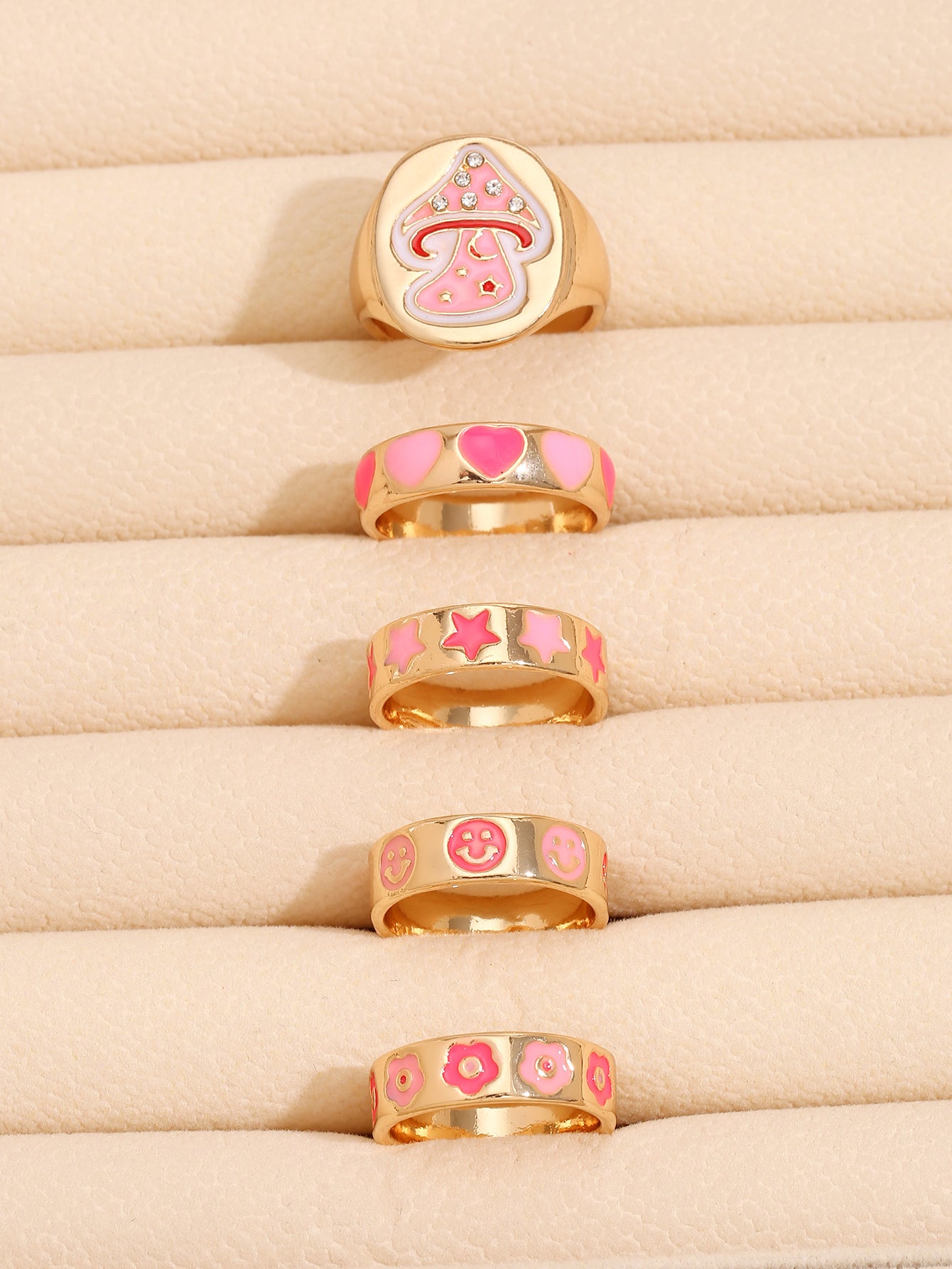 Geometric Ring Set Zinc Alloy Knuckle Rings Women Korean