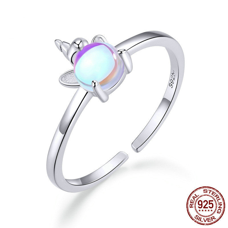 Sterling Silver Adjustable Opening Ring Zircon Inlay Floral Design For Women And Men European American Flowers