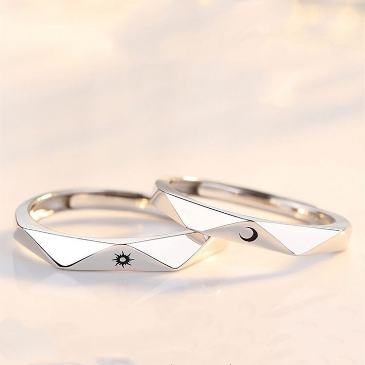 Copper Couple Ring With Unique Letter Inlay Adjustable For Men And Women Promise Engagement Gift Keepsake Item