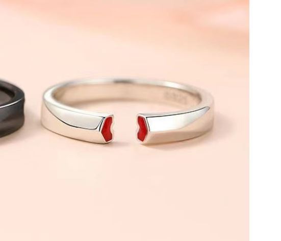 Elegant Adjustable Couple Ring Set For Him And Her Heart Shape Copper Fingertip Promise Rings For Couples Gift Idea
