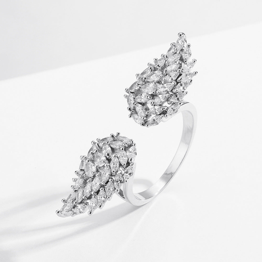 Womens Zircon Copper Geometric Ring Inlaid Fashion Jewelry Elegant Durable Statement Ring Versatile DesignsXXX