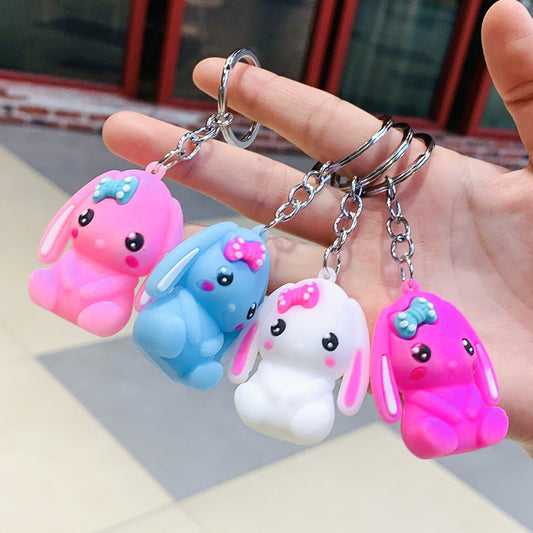 3D Cartoon Rabbit Pendant Decorative Ornament Playful Bunny Figurine Made Of Silicone For Home Decor Giftable