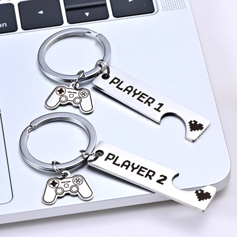 Matching Couple Keychain Set Titanium Metal Keyrings For Him And Her Anniversary Gift With Satin Finish In USA