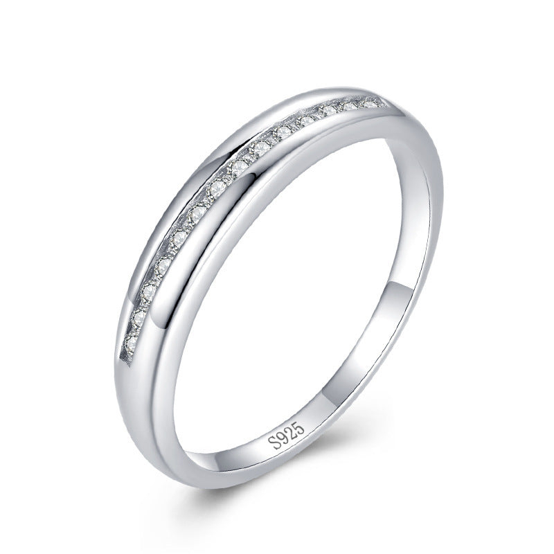 Geometric Sterling Silver Ring with Gold Plated Inlay and Artificial Gemstone S925 Jewelry Elegant Fashion Pro