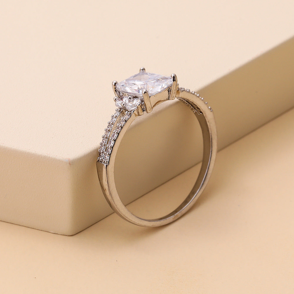 Womens Titanium Steel Ring With Rhinestones Silver Casual Minimalist Jewelry For Everyday Wear Great Gift Idea