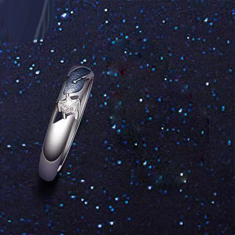 Adjustable Starry Sky Copper Couple Rings For Her And Him