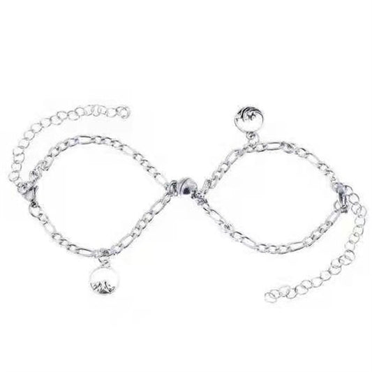 Womens Silver Plated Alloy Bracelet With Magnetic Clasp Simple Durable Fashion Jewelry Lightweight Daily Wears