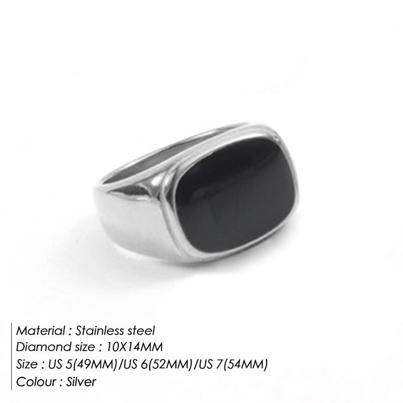 Womens Stainless Steel Ring Black And Gold Simple Design Elegant Fashion Jewelry For Women US5 US6 US7 US8 Everyday