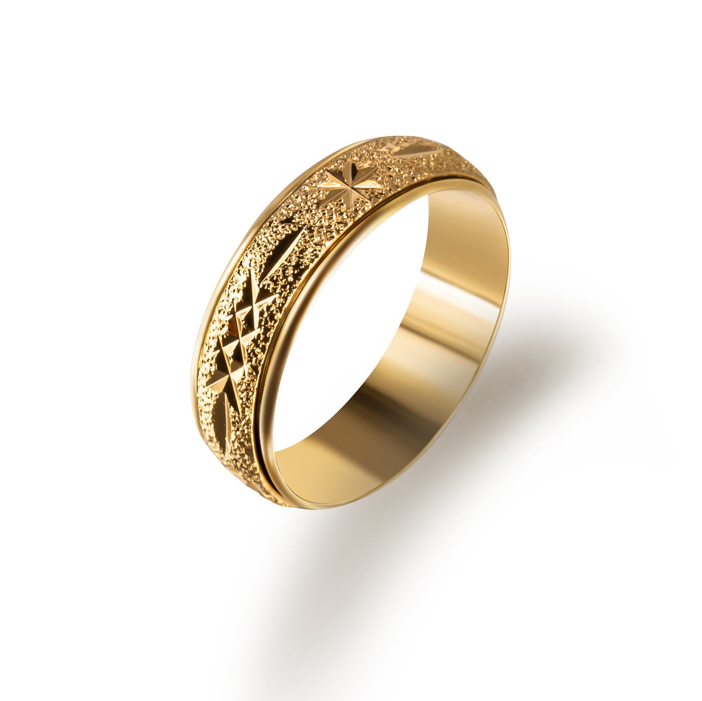 925 Silver Ring With Gold Circular Texture And Zircon Inlay Narrow Face Elegant Jewelry Statement Ring For Her