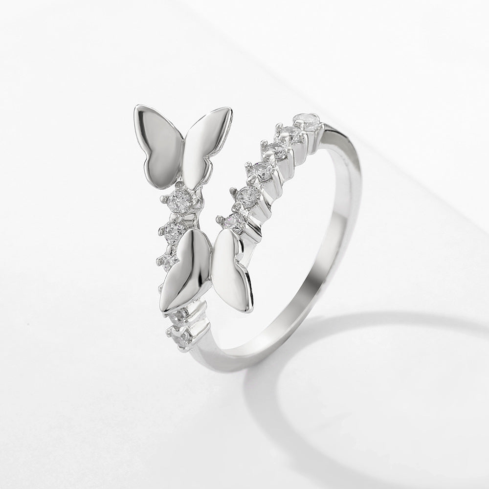 Womens Zircon Copper Geometric Ring Inlaid Fashion Jewelry Elegant Durable Statement Ring Versatile DesignsXXX