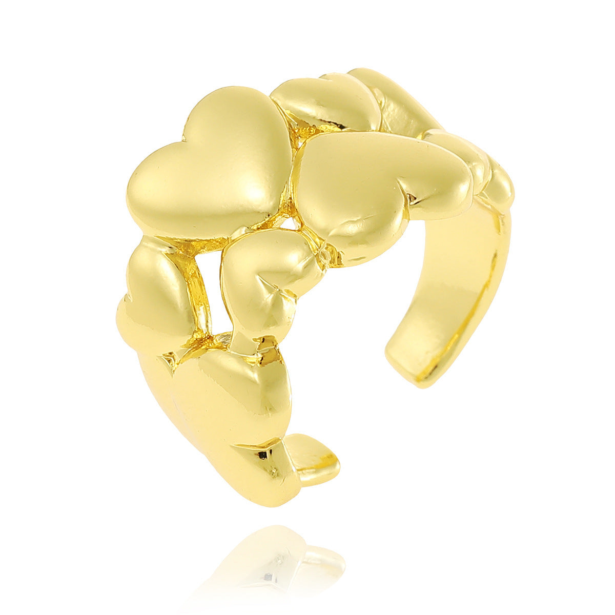 Adjustable Copper Ring 18K Gold Plated Geometric Round Design Jewelry Gift For Her Elegant Ring Everyday Charm