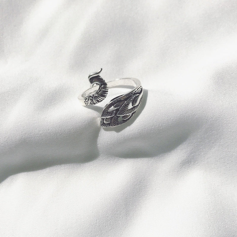 Womens Silver Plated Snake Ring Adjustable Fashion Ring Simple Design For Everyday Wear Jewelry Gift TrendyNow