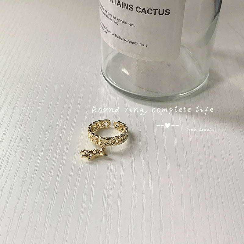 Brass Gold Plated Zodiac Animal Design Adjustable Ring For Daily Wear And Special Occasions Durable Daily Look