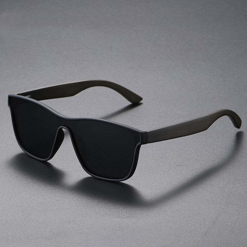 Unisex Polarized Sunglasses Square Frame With Bamboo Legs TAC Lens Eyewear For Men And Women Light And Durable