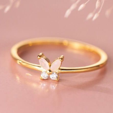 S925 Silver Ring Korean Design Simple Band Ring with Rhinestone Accent Elegant Finger Jewelry for Women Fashion Ring