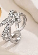 Womens Ring Water Drop Zircon Open Design Copper Plated Fashion Jewelry Elegant Statement Accessory Daily Wear