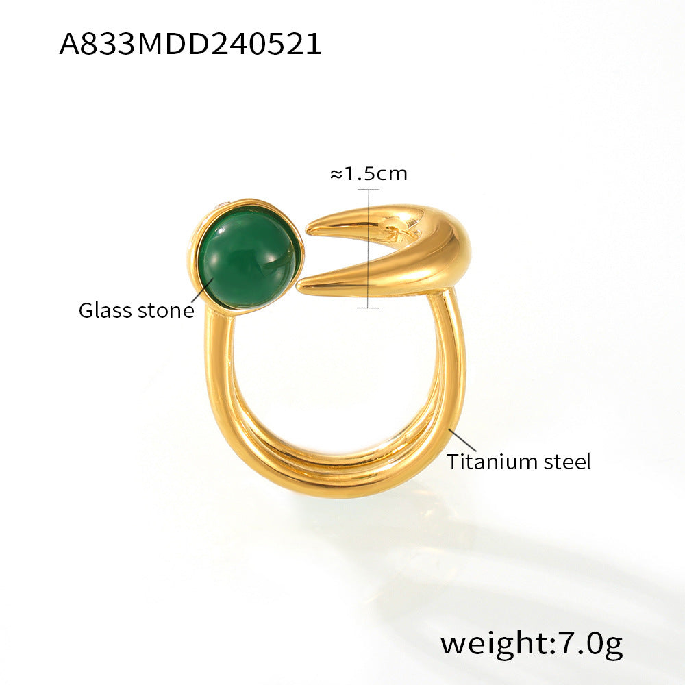 Double Layer Titanium Steel Ring Open End Geometric Statement Jewelry for Women and Girls Everyday Style Ideas