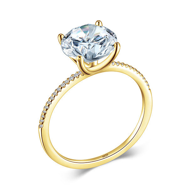 Womens Sterling Silver Ring S925 Crown Design European Luxury Anniversary Trade Fair Gift For Celebrations Now