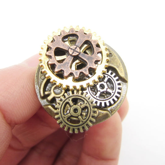 Womens Vintage Geometric Alloy Ring Steampunk Jewelry