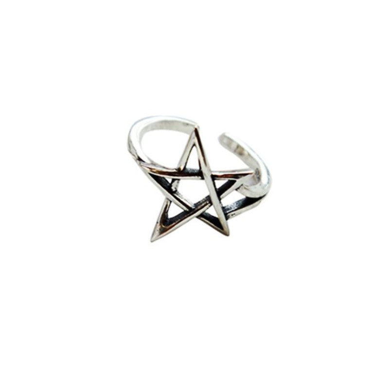 Adjustable Star Ring Copper Plated Thai Silver Han Jewelry