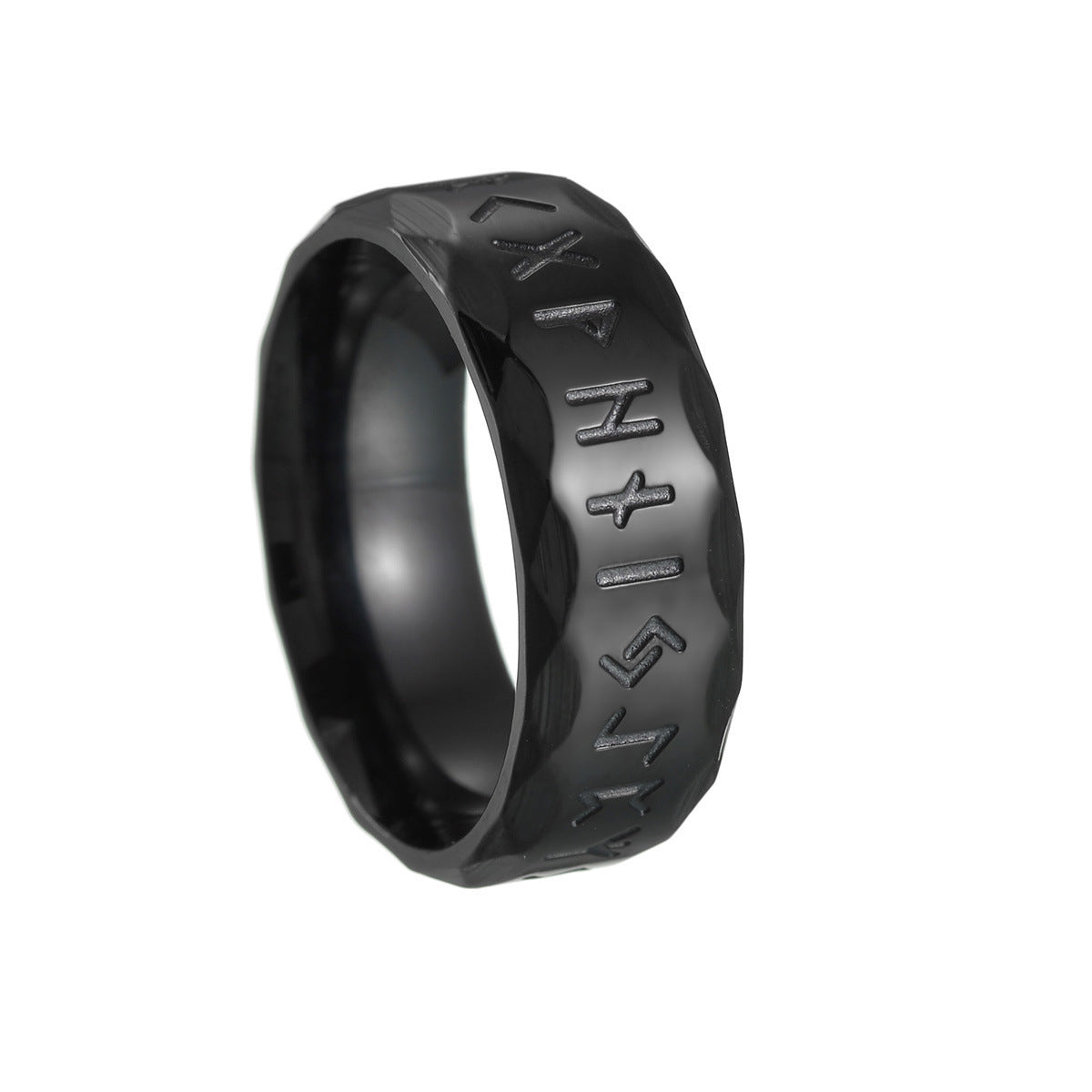 Titanium Steel Ring Antique Silver Vintage Mens Ornament Width 8mm Silver Gold Black Ancient Silver Ancient Silver