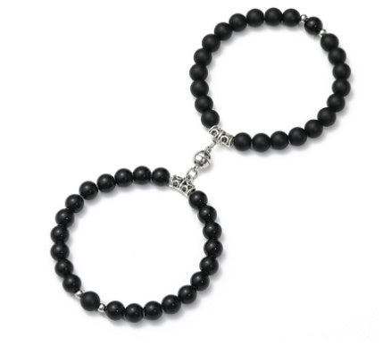 Couple Bracelets Set With Magnetic Buckle Matching Bracelet Simple Geometric Design Ethnic Retro Jewelry Anniversary