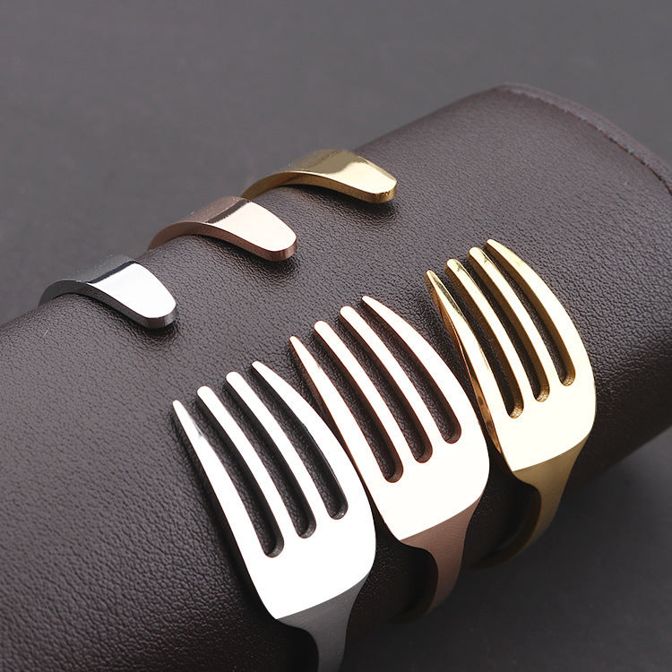 Stainless Steel C Shaped Fork Bracelet Polished Durable Jewelry For Women And Men Silver Unisex Design Jewelry
