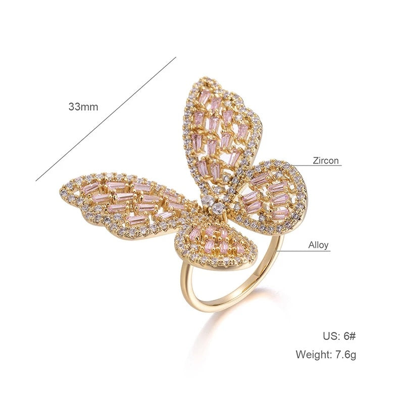 Bow Ring With Zircon Crystal For Women Alloy Jewelry Korean Style Elegant Fashion Ring Gift Ready PackagingPlus