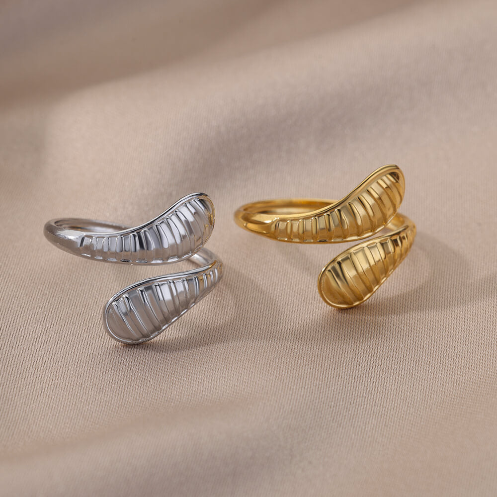 Stainless Steel Ring Geometric Gold Inlay Design Elegant Jewelry For Everyday Occasions And Special Events Wear