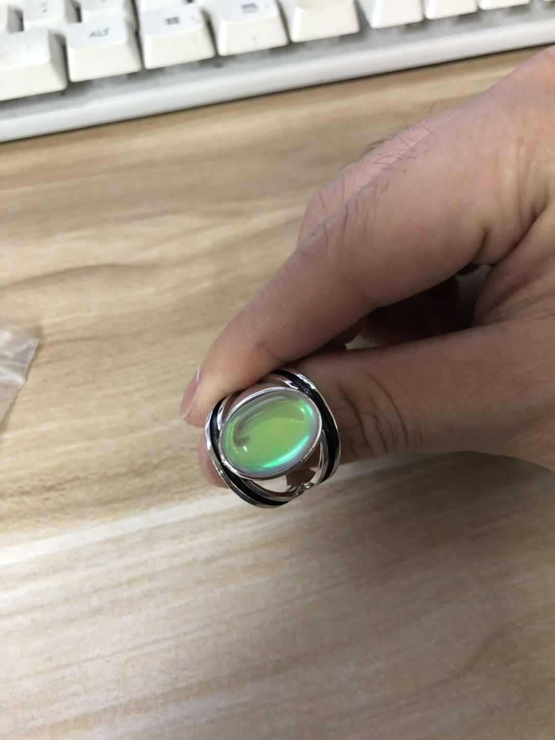 Colorful Moonstone Inlaid Ring For Women Brass Alloy Band With Semi Precious Stone Jewelry Gift Ready For Gifting