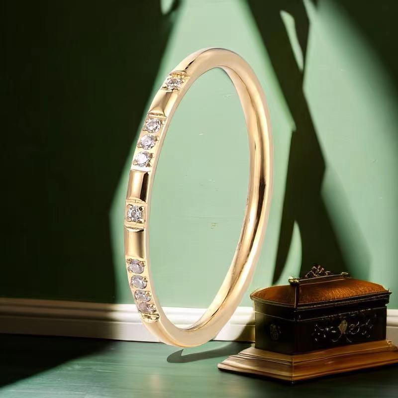 Women Titanium Steel Wave Design Ring Electroplated No Fading Casual Everyday Fashion Jewelry Ring Fashionable