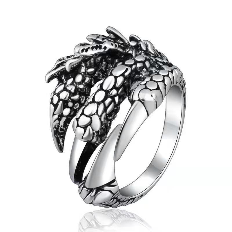 Adjustable Dragon Claw Ring For Women Metal Round Design With Electroplated Finish For Everyday Wear Stylish Statement