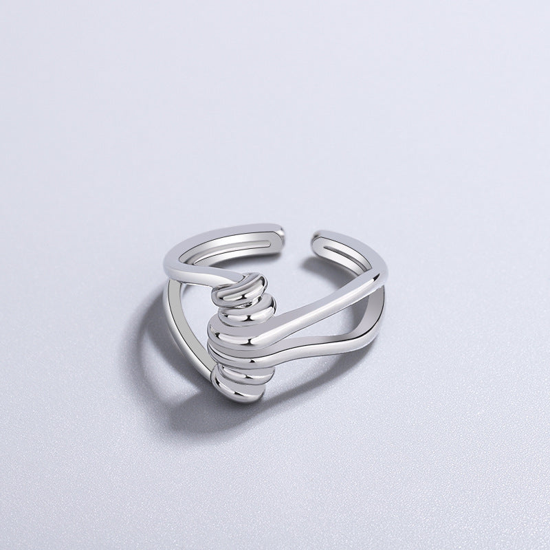 Adjustable Copper Ring Geometric Electroplated For Women Spring Fashion Jewelry High End Temperament For Women Everyday