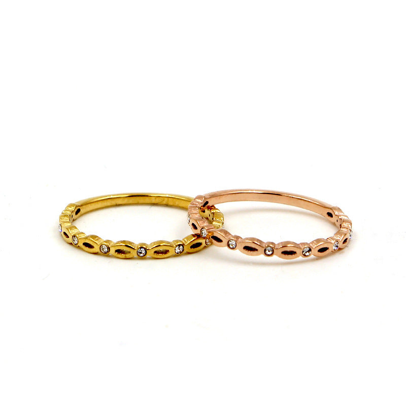 Womens Titanium Steel Rose Gold Plated Tailor Ring With Diamonds Korean Style Custom Letter Number Design Ring