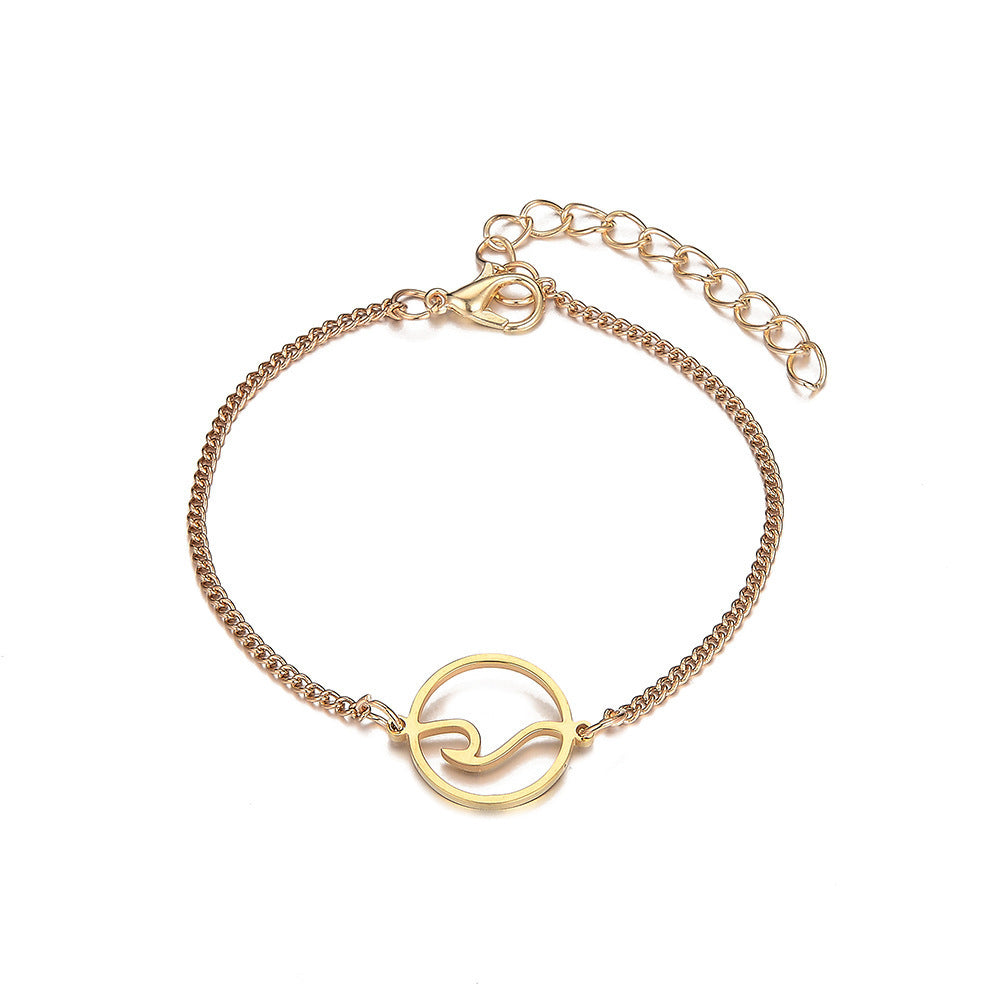 Womens Geometric Wave Knotted Bracelet Alloy Fashion Bangle Jewelry Packed Gift Diamond Design Tourism Commemorative