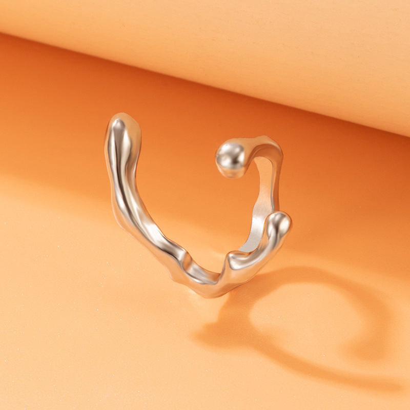 Butterfly Geometric Ring Set 4 Piece Alloy Electroplated Fashion Jewelry Accessory Gift for Women Versatile Gift Idea