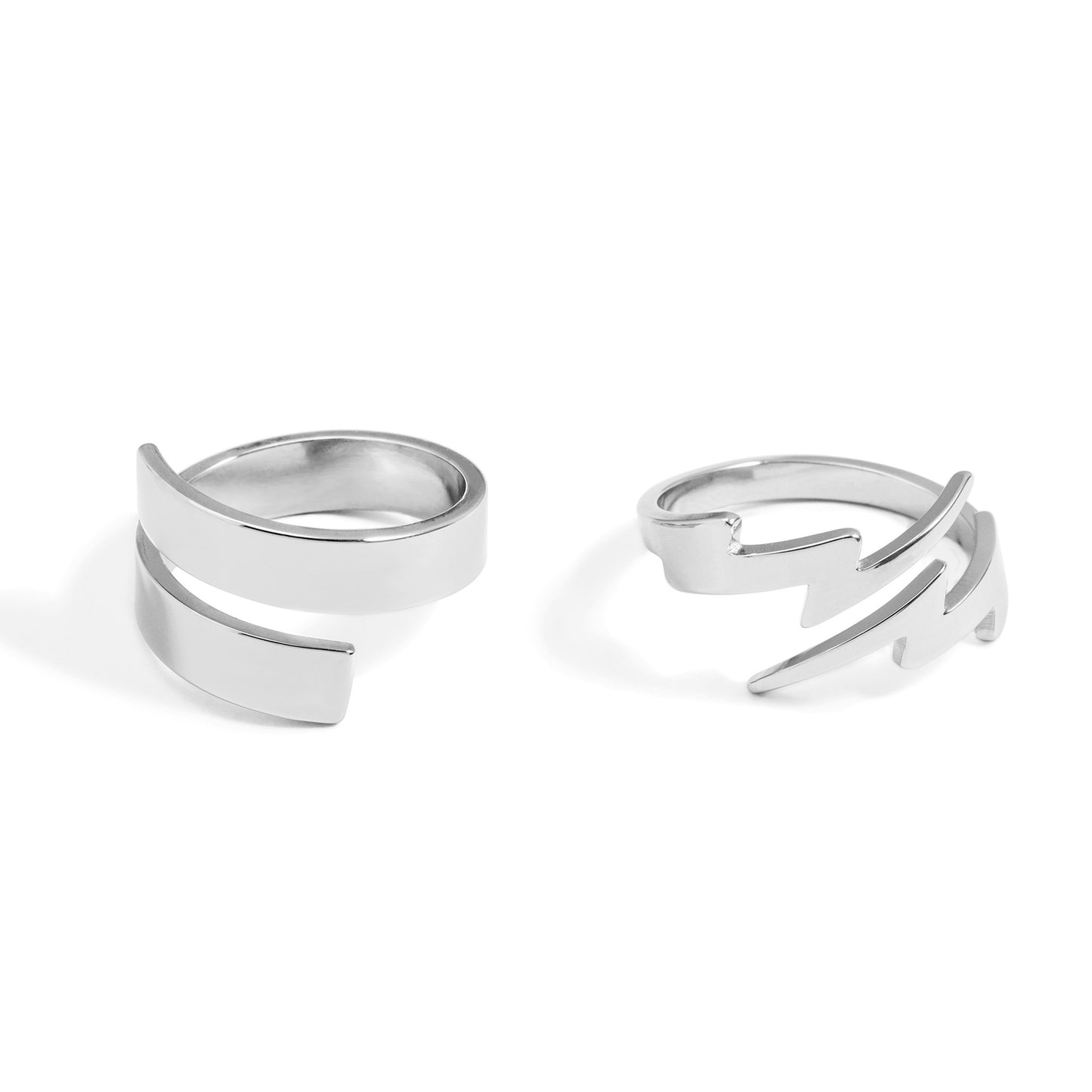 Adjustable Titanium Steel Ring For Women Dark Wind Design With Geometry Polished Finish Japanese Korean Style Edition