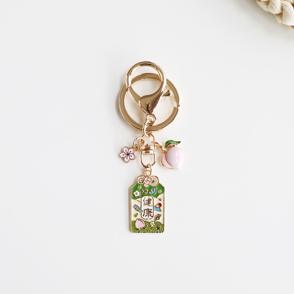 Cat Keychain Amulet Japanese Kawaii Car Key Accessory Electroplated Alloy Charm Pendant For Keys Bags Backpacks