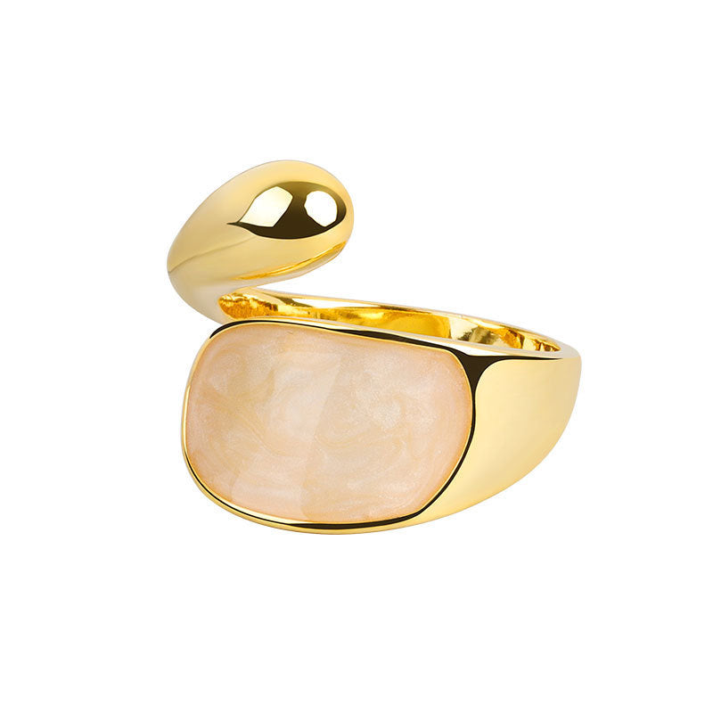 Womens Vintage Adjustable Open Geometric Copper Ring Electroplated Platinum And Gold Fashion Jewelry Statement Design