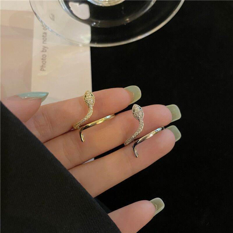 Adjustable Insect Ring Zircon Stones Copper Open Style