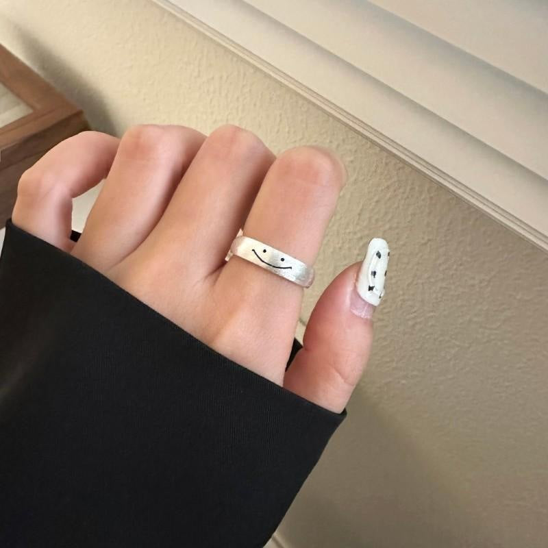 Womens Adjustable Copper Ring With Brushed Metal Finish Trendy Minimalist Jewelry Gift For Her Everyday Access