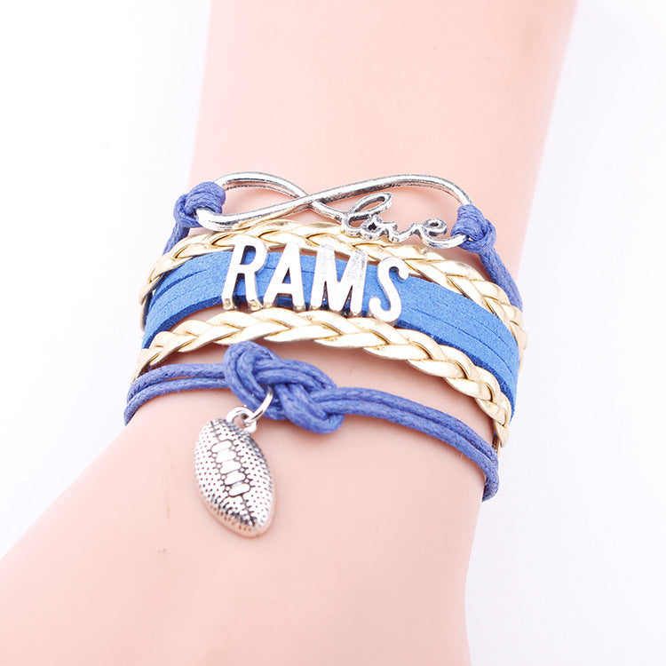 Unisex Leather Bracelet With Love Pendant Letter Charm Multi Layer Woven European Style Gift Anniversary Event