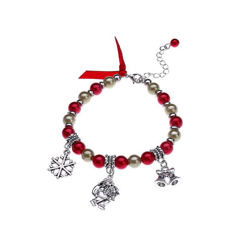 Christmas Tree Charm Bracelet Festive European Alloy Jewelry for Women and Girls Electroplated Finish Elegance
