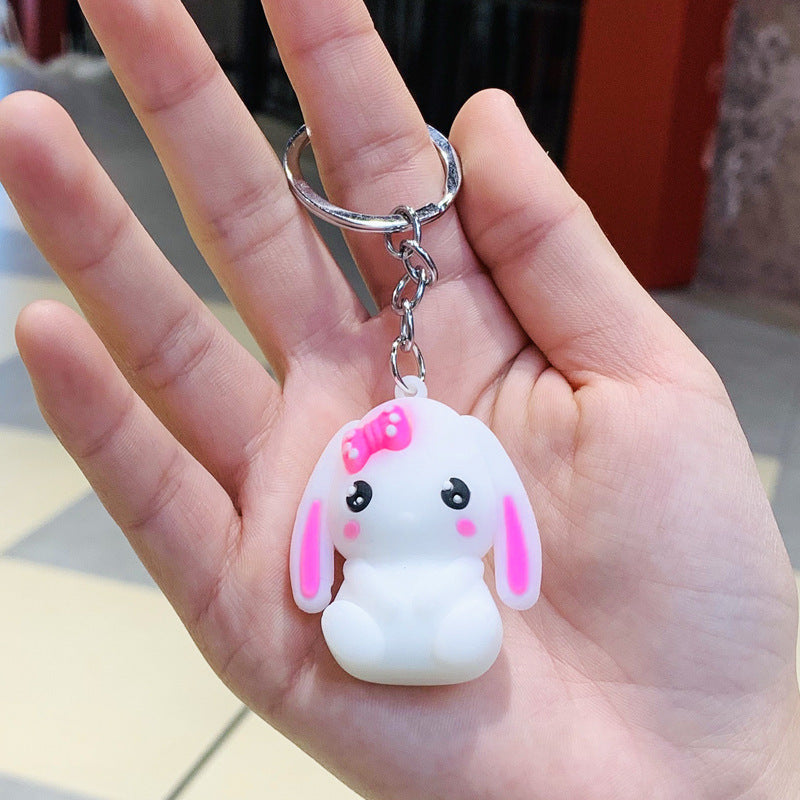 3D Cartoon Rabbit Pendant Decorative Ornament Playful Bunny Figurine Made Of Silicone For Home Decor Giftable