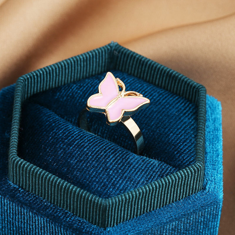 Adjustable Windmill Butterfly Sun Flower Ring Simple Versatile Popular Anti Pressure Golden Variants A B C D E