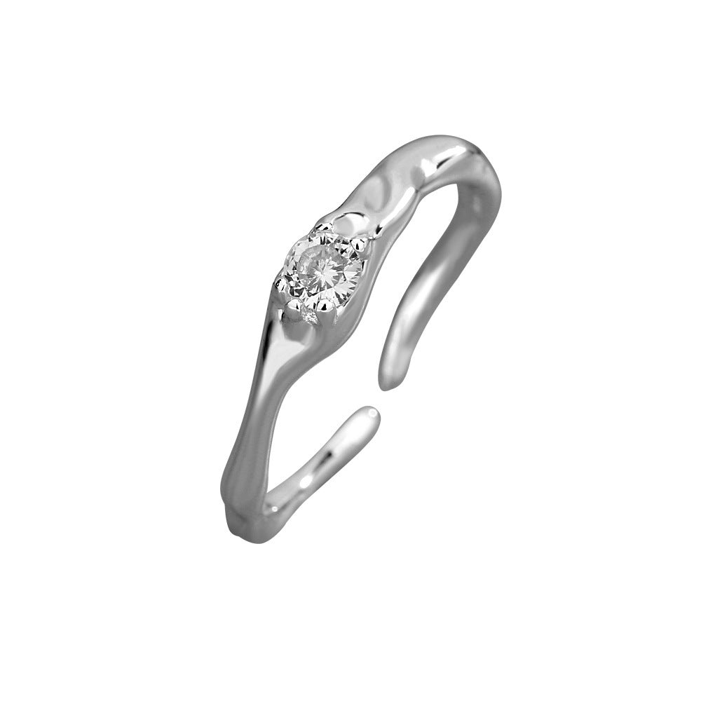 Geometric Copper Ring With Gold Plated Gemstones Adjustable Opening For Men And Women Fashion Statement Styles