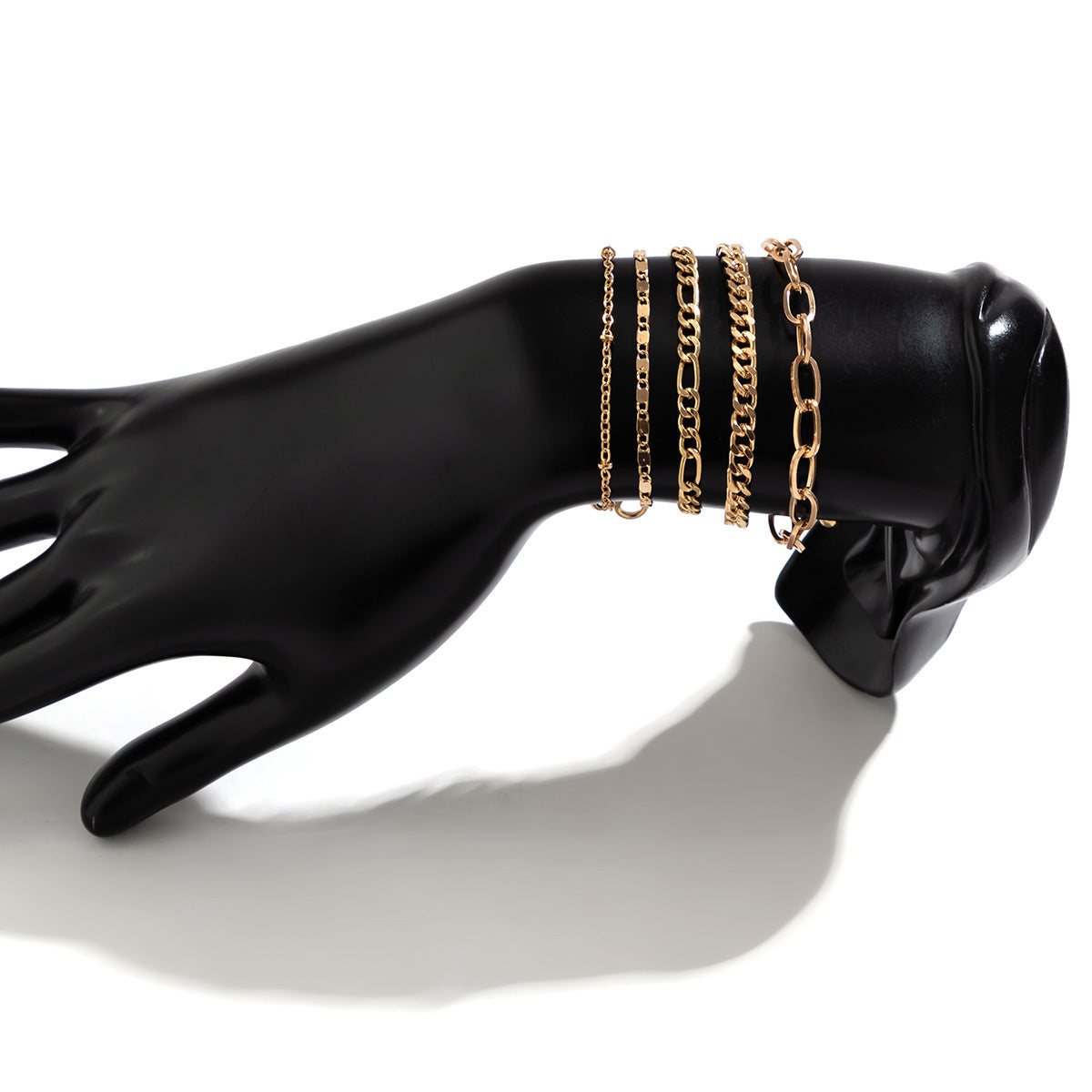 Geometric Bracelet Set Twin Cross Chain Electroplated Gold Color Metal Jewelry For Women With Luxurious Finish Shine