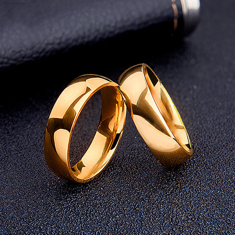 Unisex Stainless Steel Ring Set Gold Color Band Ring