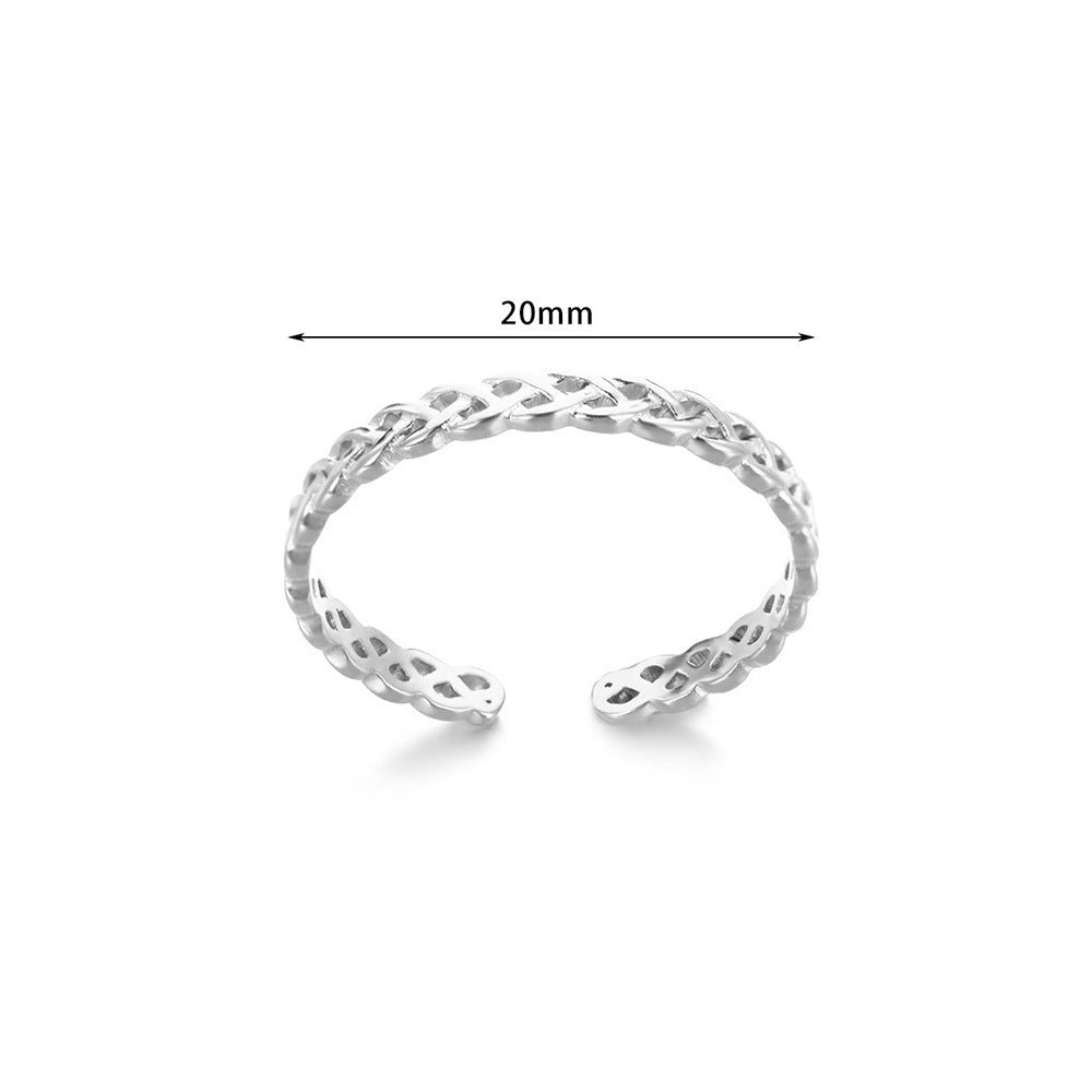 Women Adjustable Geometric Open Ring Copper Gold Finish